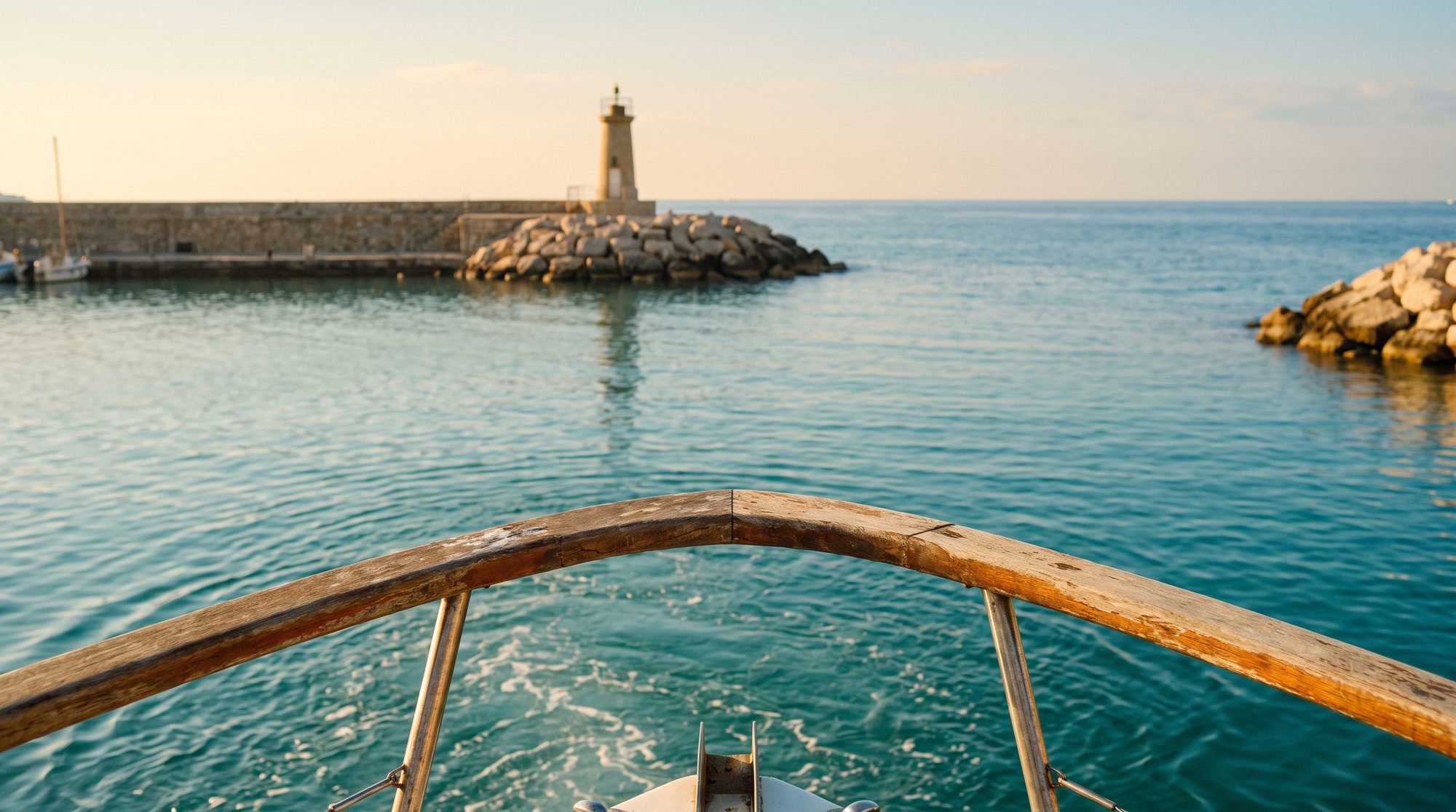 Gliding out past the breakwater light, the day entirely ahead